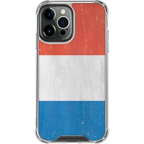 Netherlands Flag Distressed iPhone 15 Pro Max Clear Case