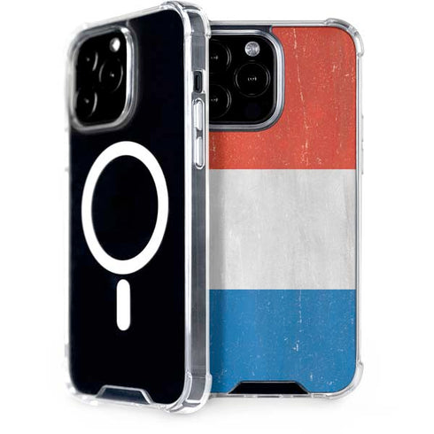 Netherlands Flag Distressed iPhone 15 Pro Max MagSafe Case