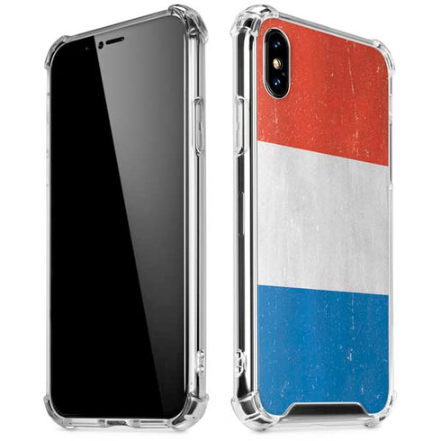 Netherlands Flag Distressed iPhone XS Max Clear Case