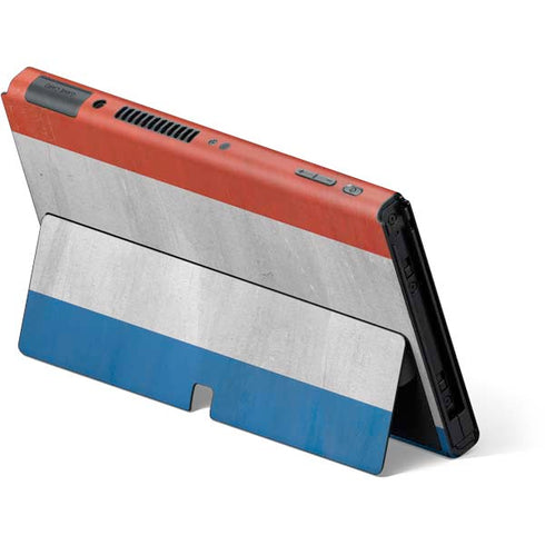 Netherlands Flag Distressed Nintendo Switch OLED (2021) Skin