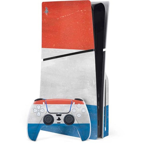 Netherlands Flag Distressed PS5 Slim Disk Bundle Skin