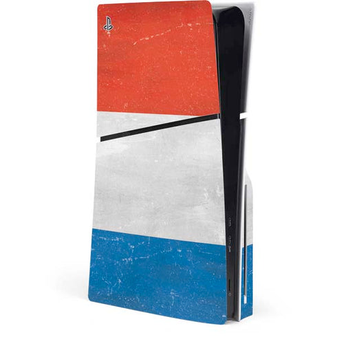 Netherlands Flag Distressed PS5 Slim Disk Console Skin