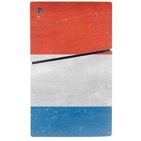 Netherlands Flag Distressed PS5 Slim Disk Console Skin