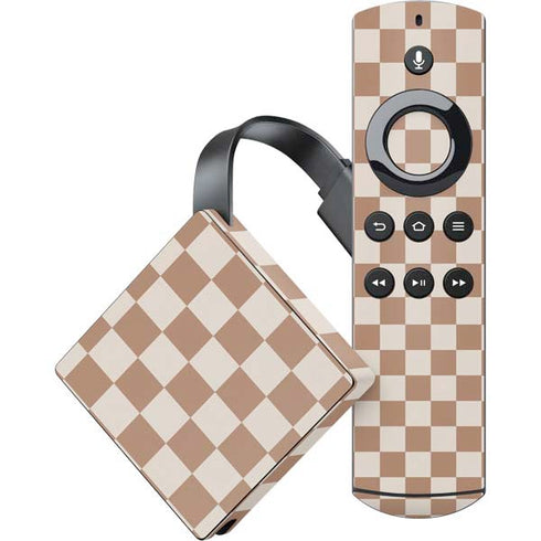 Neutral Checkered Amazon Fire TV Skin