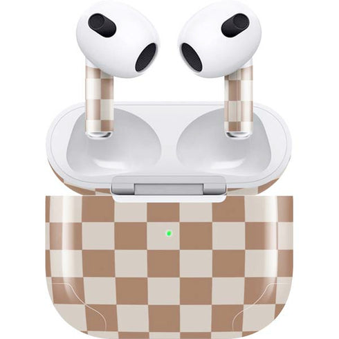Neutral Checkered Apple AirPods (3rd Gen 2021) Skin