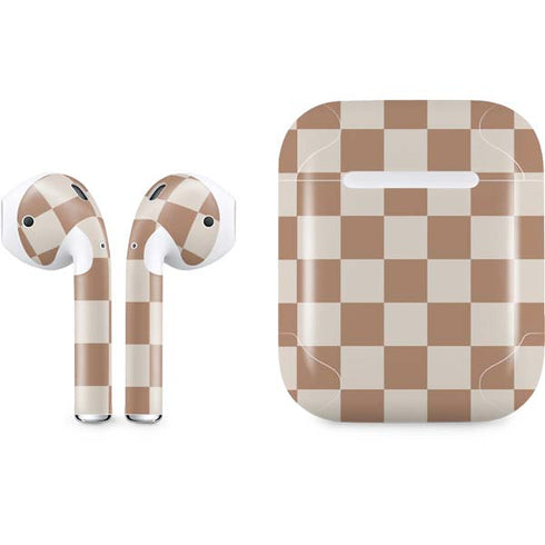 Neutral Checkered Apple AirPods Skin