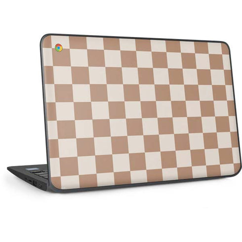 Neutral Checkered HP Chromebook Skin