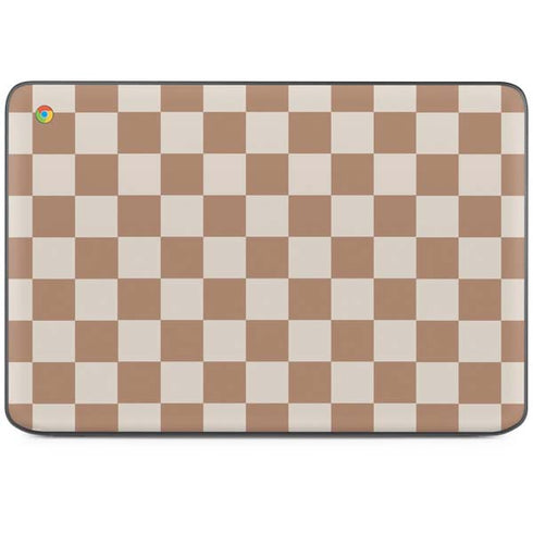 Neutral Checkered HP Chromebook Skin