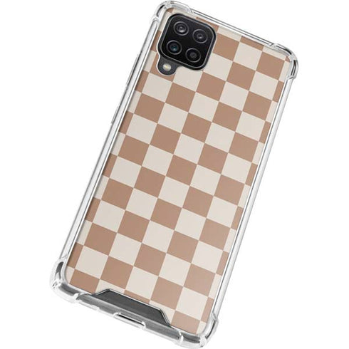 Neutral Checkered Galaxy A12 Clear Case