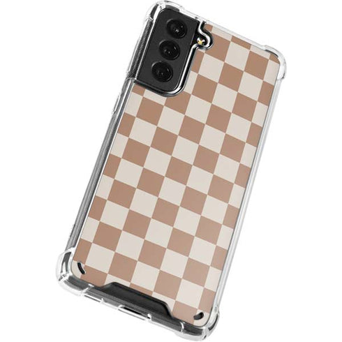 Neutral Checkered Galaxy S21 5G Clear Case