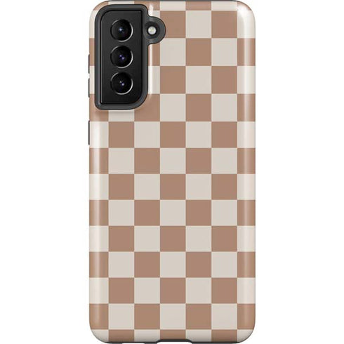 Neutral Checkered Galaxy S21 FE Pro Case