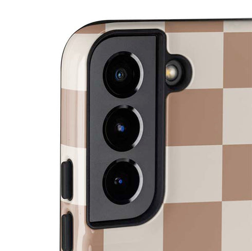 Neutral Checkered Galaxy S22 Plus Pro Case