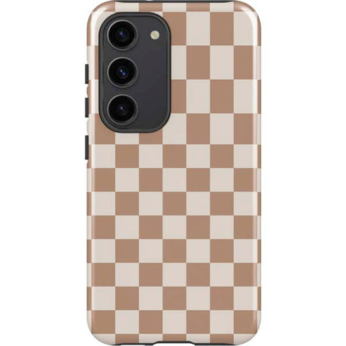 Neutral Checkered Galaxy S23 Pro Case