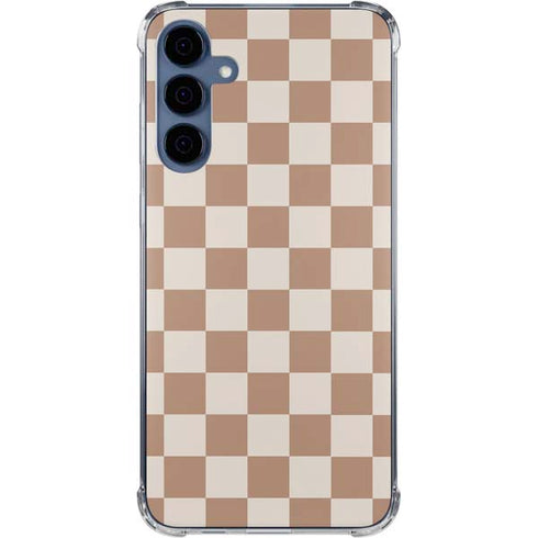 Neutral Checkered Galaxy S24 Clear Case