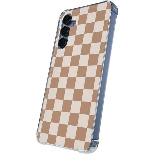 Neutral Checkered Galaxy S24 Clear Case