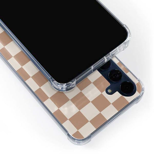 Neutral Checkered Galaxy S24 Clear Case