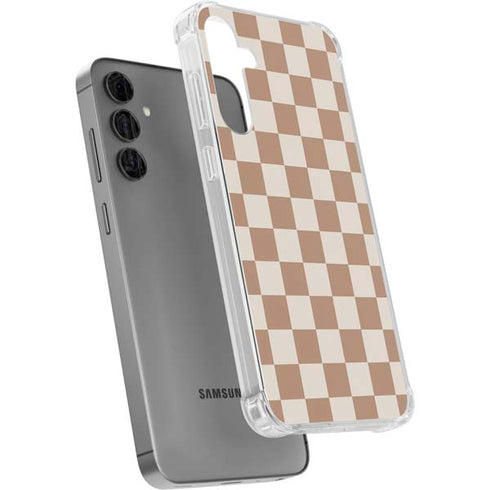 Neutral Checkered Galaxy S24 Plus Clear Case