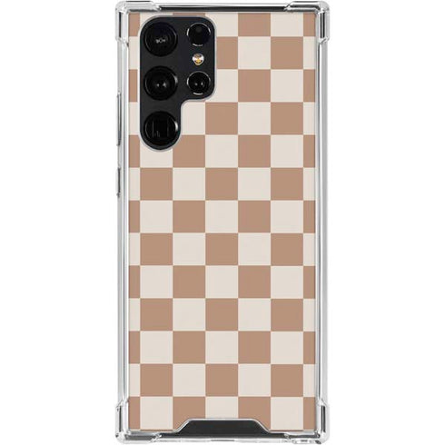 Neutral Checkered Galaxy S24 Ultra Clear Case