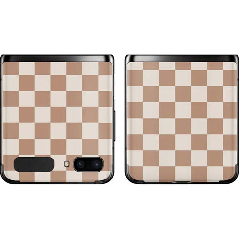 Neutral Checkered Galaxy Z Flip Skin