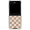 Neutral Checkered Galaxy Z Flip5 5G Clear Case