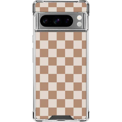 Neutral Checkered Google Pixel 8 Pro Clear Case
