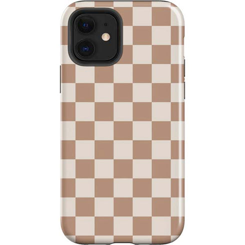 Neutral Checkered iPhone 12 Impact Case
