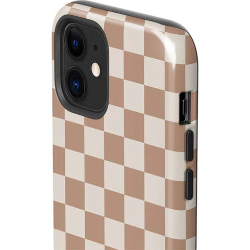 Neutral Checkered iPhone 12 Impact Case