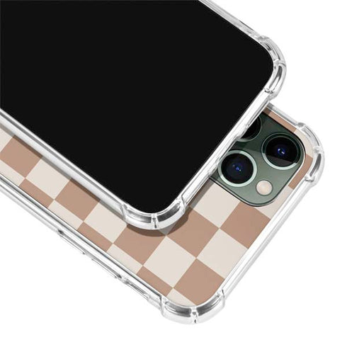 Neutral Checkered iPhone 12 Pro Clear Case
