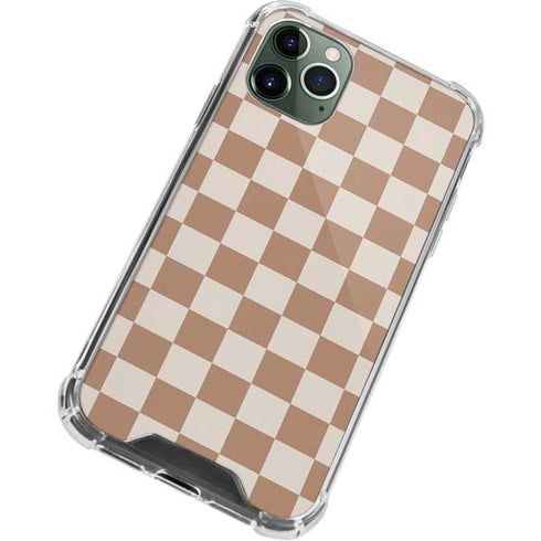 Neutral Checkered iPhone 12 Pro Clear Case