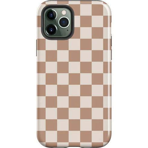 Neutral Checkered iPhone 12 Pro Impact Case