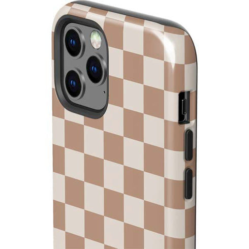 Neutral Checkered iPhone 12 Pro Impact Case