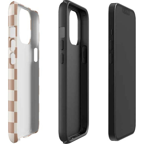 Neutral Checkered iPhone 13 Pro Max Impact Case