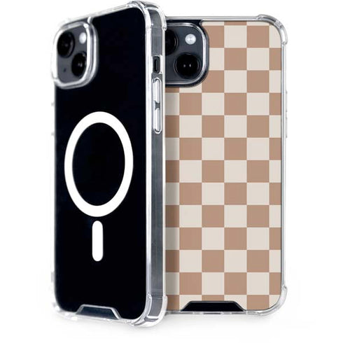 Neutral Checkered iPhone 14 MagSafe Case