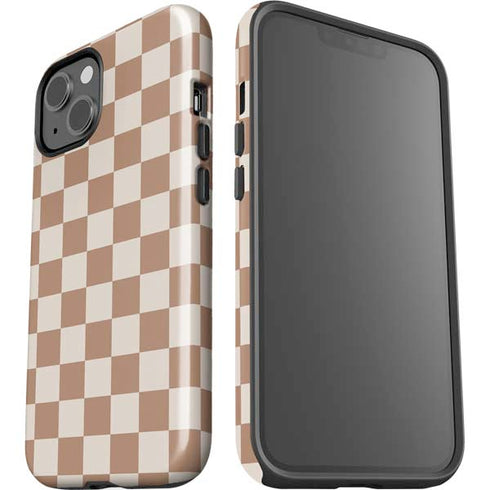 Neutral Checkered iPhone 15 Impact Case