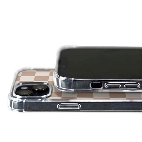 Neutral Checkered iPhone 15 Plus MagSafe Case