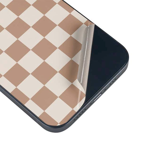 Neutral Checkered iPhone 14 Plus Skin