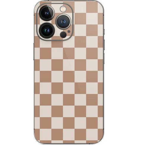 Neutral Checkered iPhone 15 Pro Skin