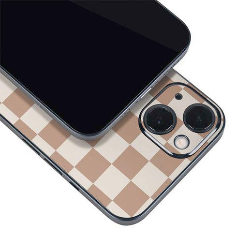 Neutral Checkered iPhone 14 Skin