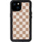 Neutral Checkered iPhone 15 Plus Waterproof Case