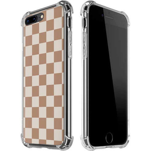 Neutral Checkered iPhone 7/8 Plus Clear Case
