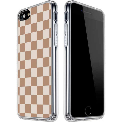 Neutral Checkered iPhone SE (2nd & 3rd Gen) Clear Case