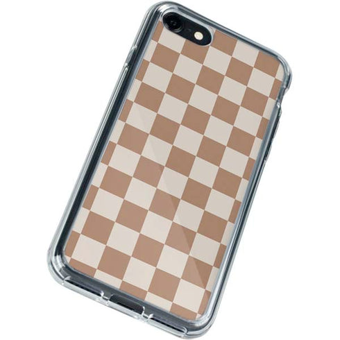 Neutral Checkered iPhone SE (2nd & 3rd Gen) Clear Case