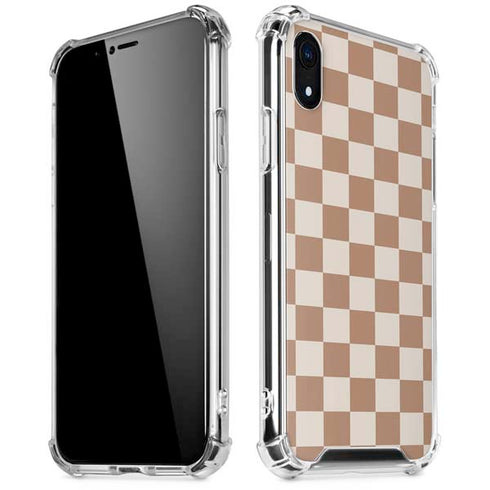 Neutral Checkered iPhone XR Clear Case