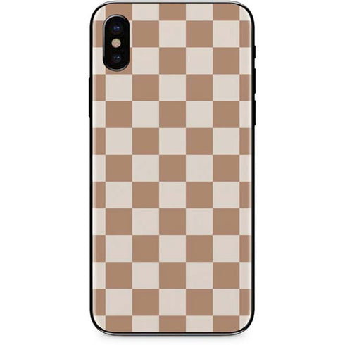 Neutral Checkered iPhone XS Skin
