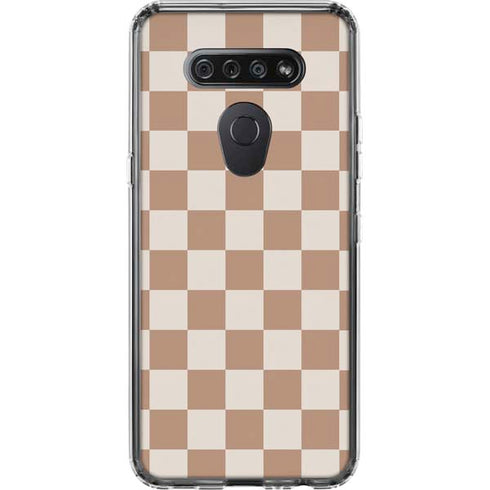 Neutral Checkered LG K51/Q51 Clear Case