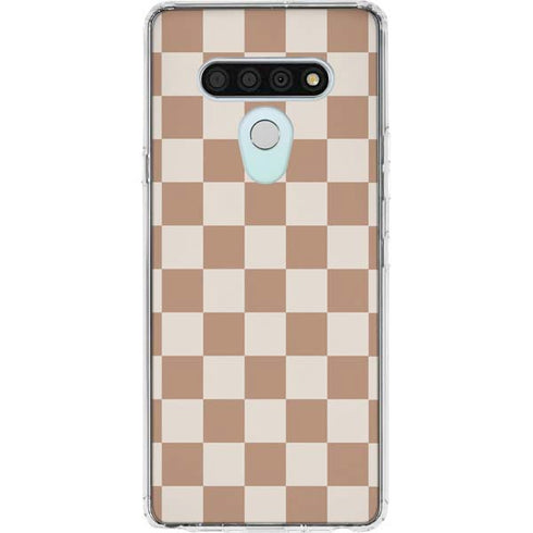 Neutral Checkered LG Stylo 6 Clear Case