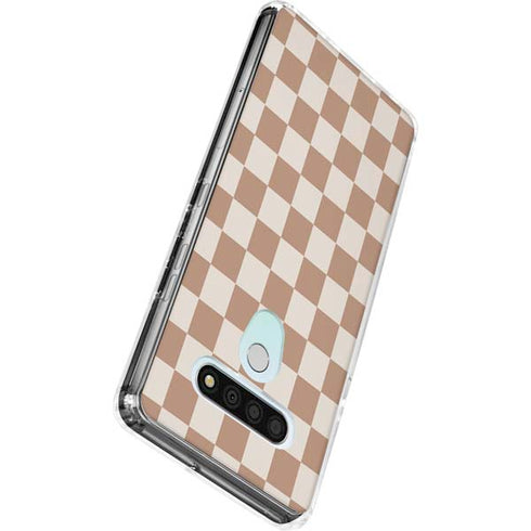 Neutral Checkered LG Stylo 6 Clear Case