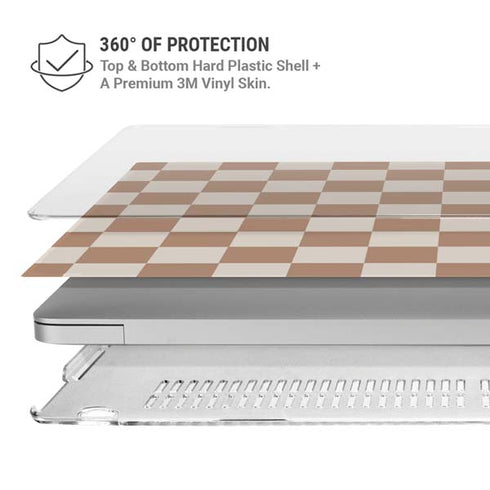 Neutral Checkered MacBook Air 15in (2023-2025) Case plus Skin