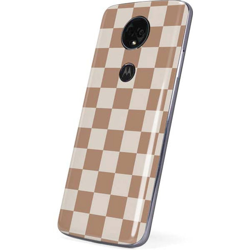 Neutral Checkered Moto E5 Plus Skin