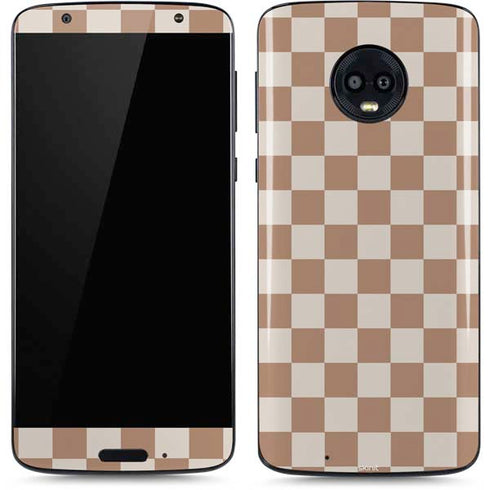 Neutral Checkered Moto G6 Skin